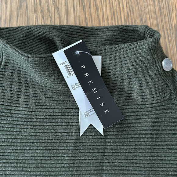 Premise Turtleneck Ribbed Sweater sz XL Women's Dolman Sleeve Hardware Green - Picture 5 of 16